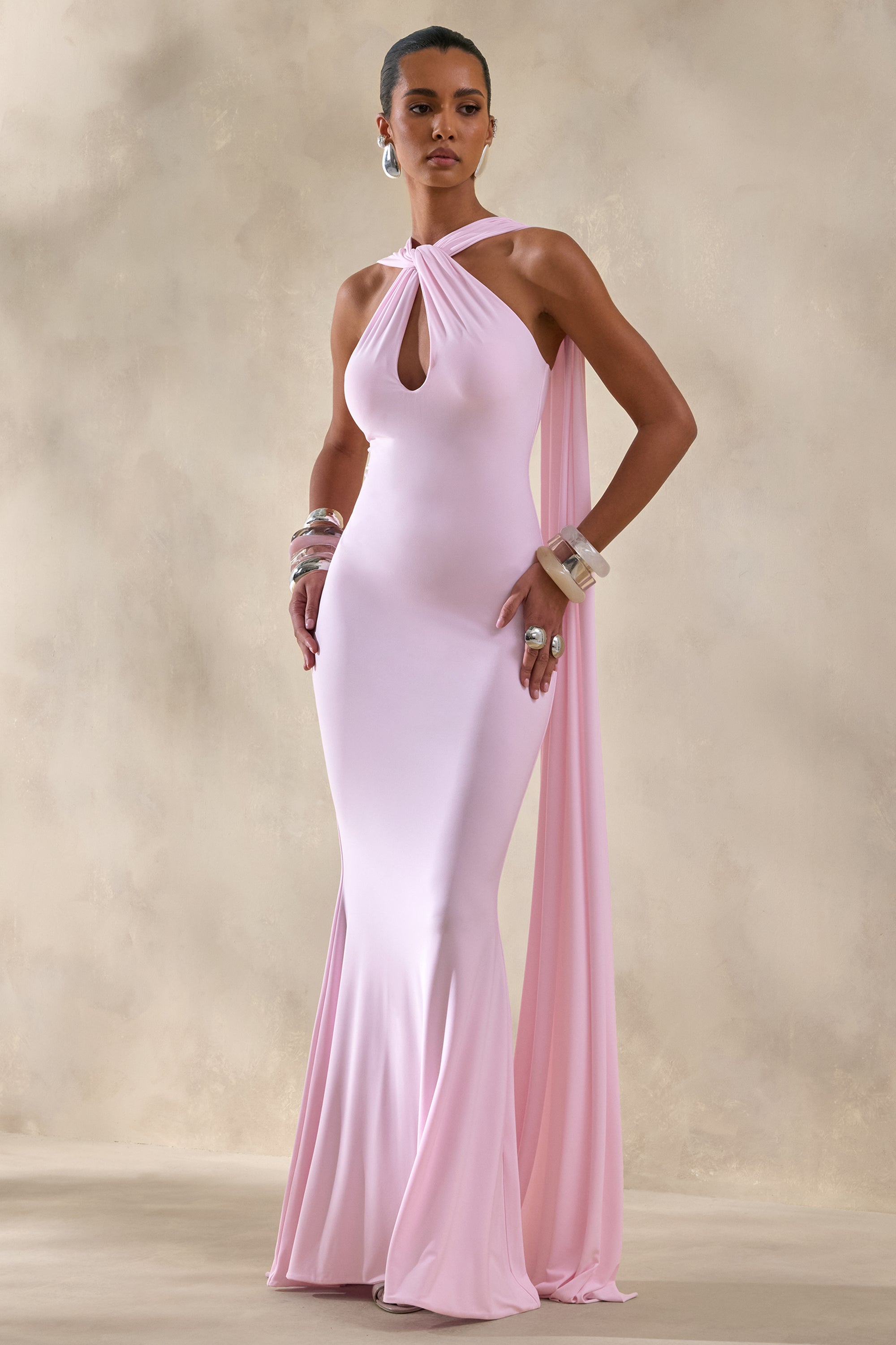 ECM_HR_CL135876081 - Rhoda | Light Pink Twist Halter-Neck Cape Maxi Dress 1.jpg
