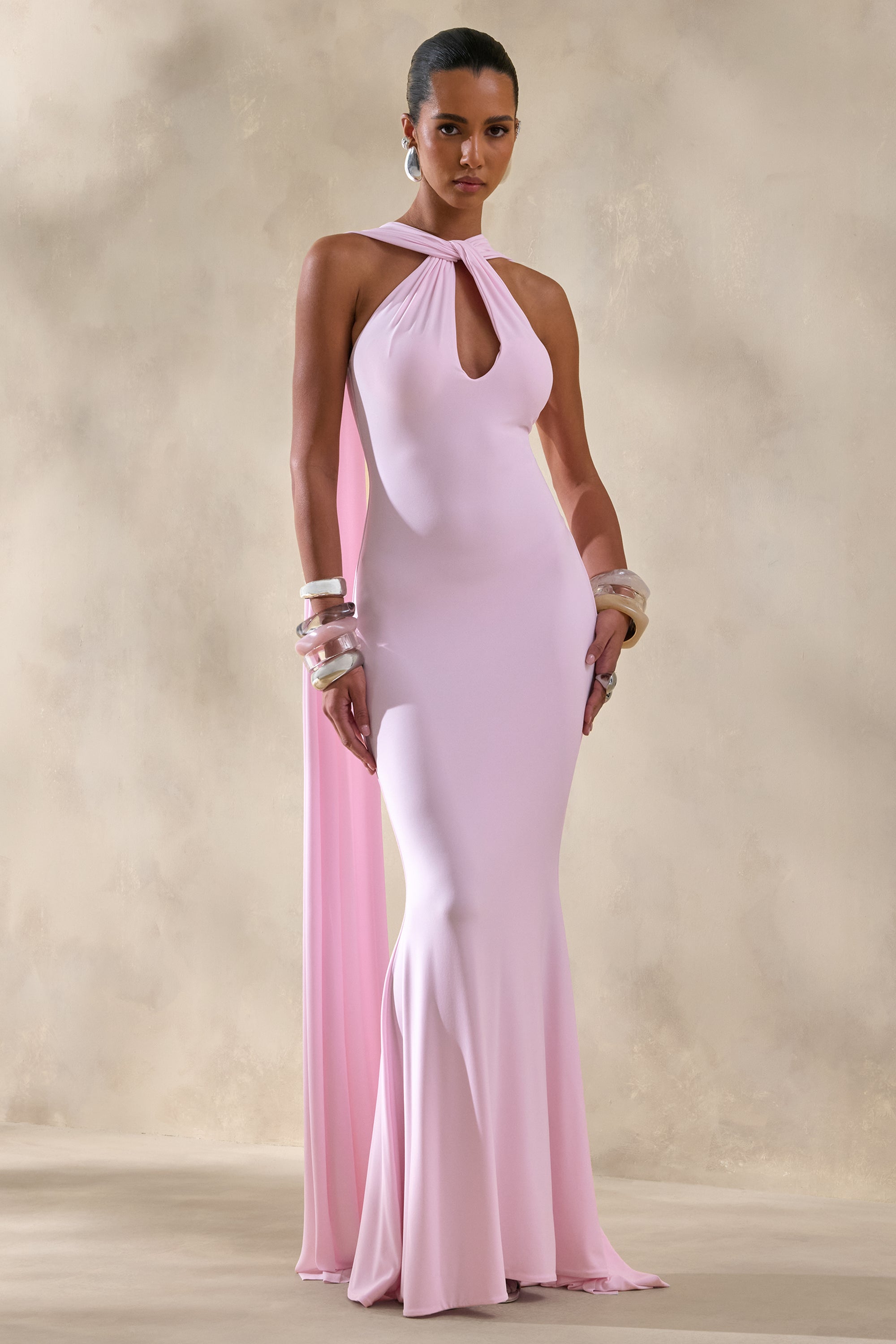 ECM_HR_CL135876081 - Rhoda | Light Pink Twist Halter-Neck Cape Maxi Dress 2.jpg