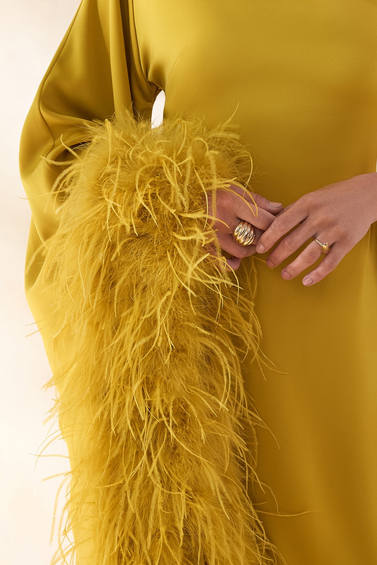 ECM_HR_CL136382382 Destiny _ Yellow Satin Asymmetric-Neck Midi Dress With Feather Details 4.jpg