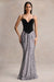 HR_CL136703437 - Aeris - Black Velvet And Silver Sequin Plunge-Neck Maxi Dress 01.jpg