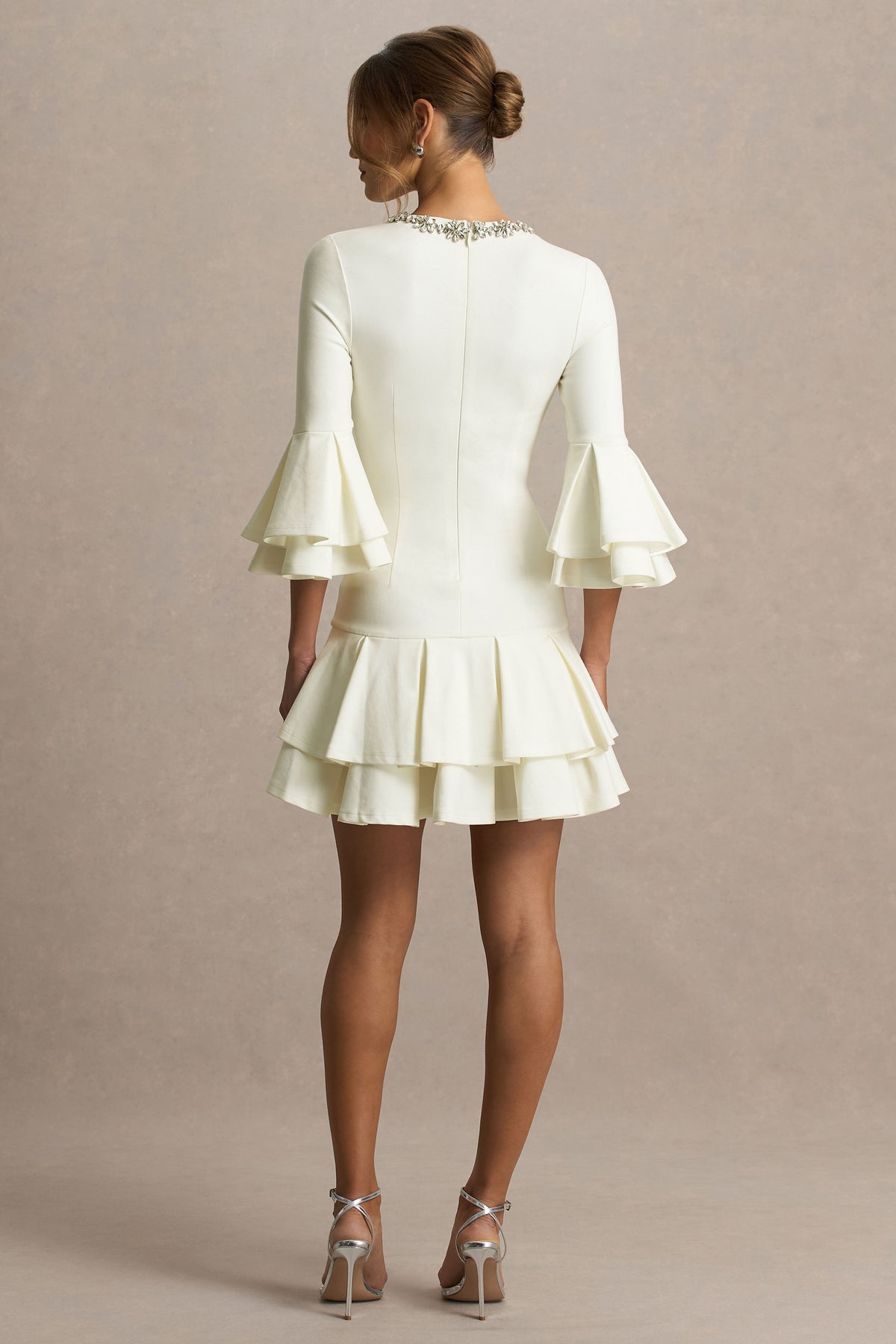 HR_CL136745116 - Mirna Cream Crew-Neck Mini Dress With Bell Sleeves And Ruffled Detailing 06.jpg