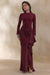 ECM_HR_CL136771069 Starred _ Burgundy Crew-Neck Maxi Dress With Drop-Waist And Satin Wrap-Skirt 1.jpg