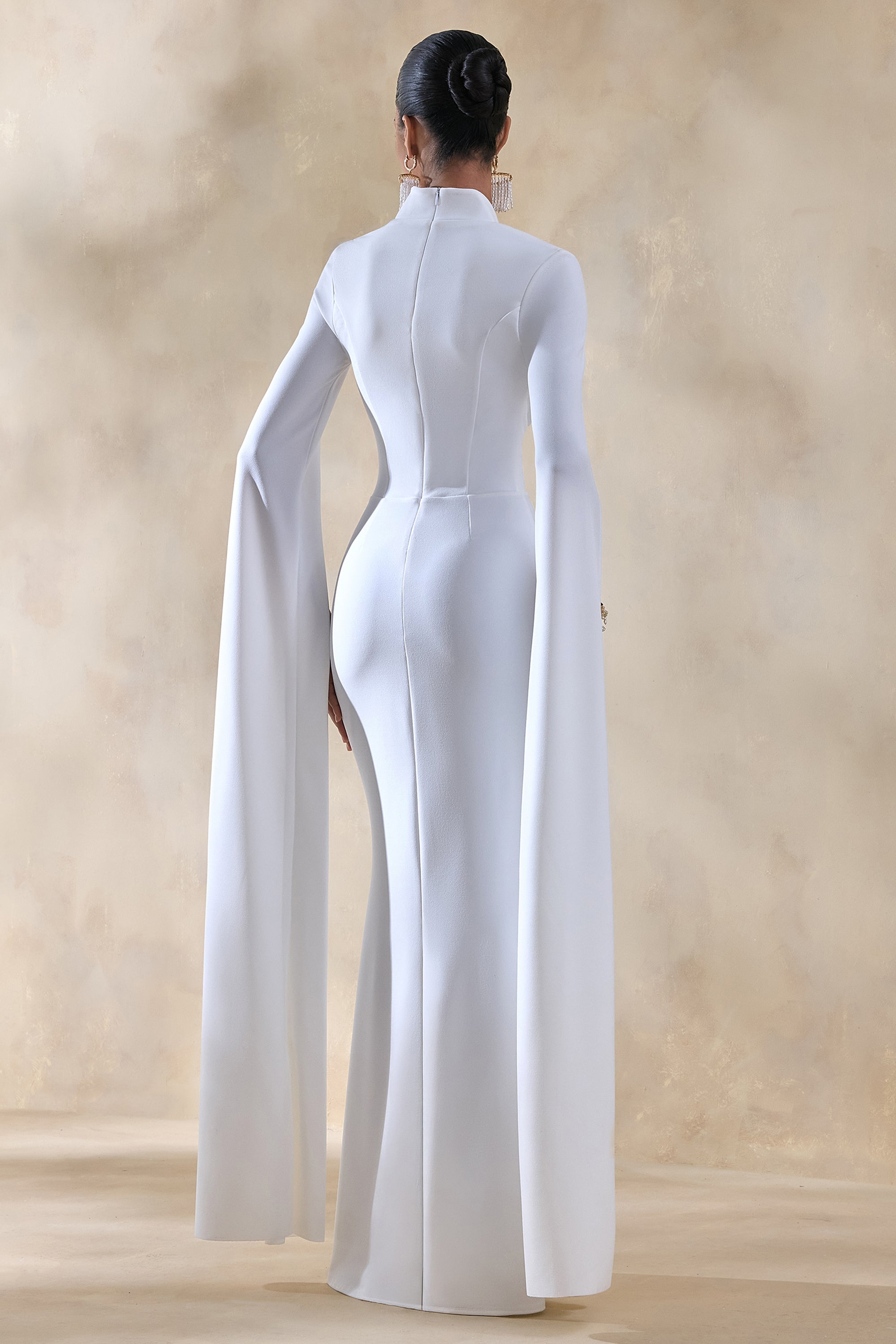 ECM_HR_CL138716110 - Esme | White Square-Neck Maxi Dress With Cape Sleeves 6.jpg