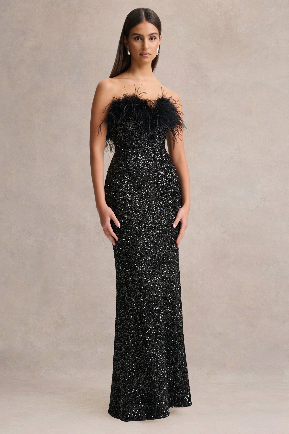 HR_CL137047002 - Daze - Black Sequin Bandeau Maxi Dress With Feather-Trim 13.jpg