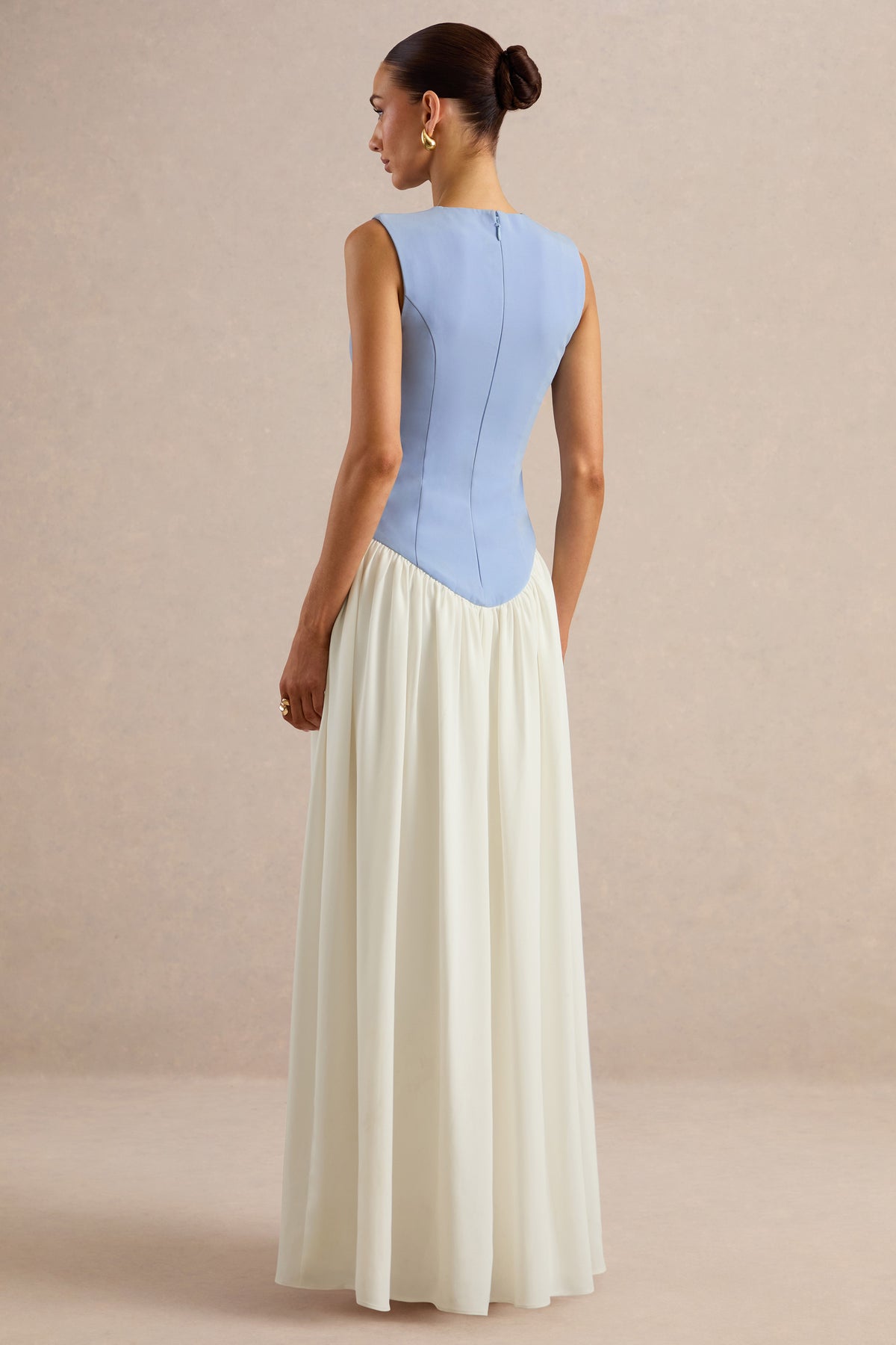 ECM_HR_CL137340153 - Iliana _ Powder Blue And White Crew-Neck Maxi Dress With Drop-Waist And Pleated Skirt 5.jpg