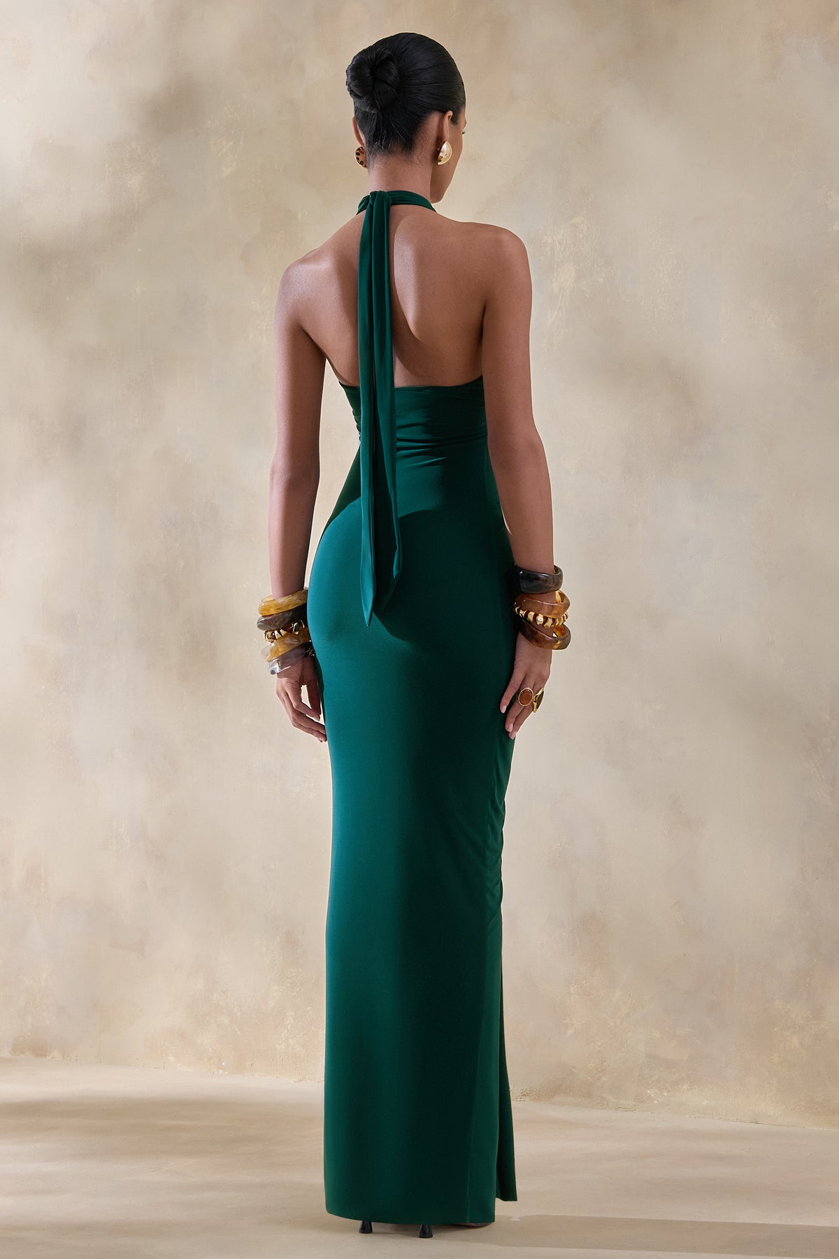 CL137478030 - Lesley | Bottle Green Plunge-Neck Maxi Dress 04.jpg