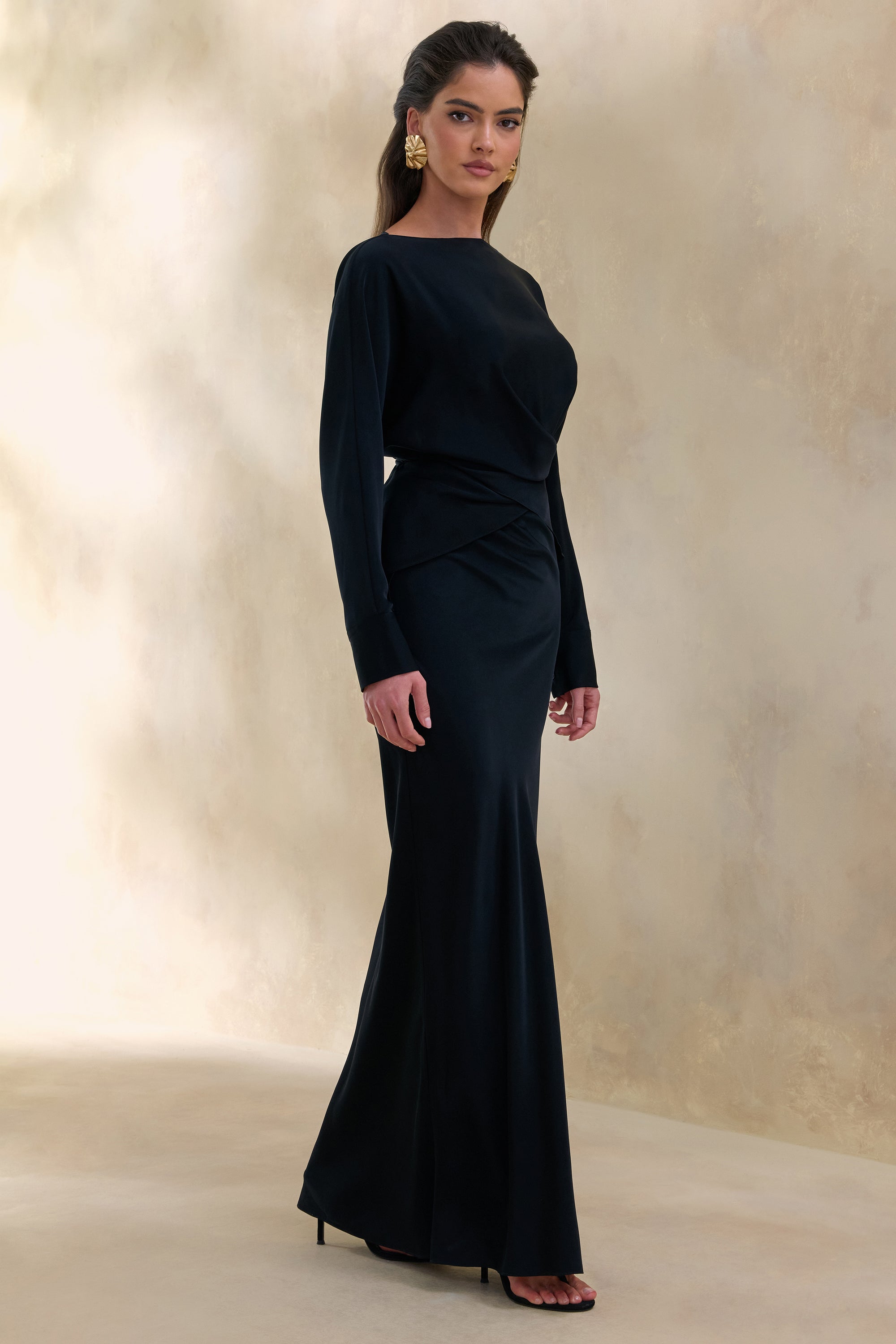 ECM_HR_CL137668001 - Elaria _ Black Satin Maxi-Skirt  4.jpg