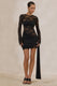 ECM_HR_CL137805001 - Milavia | Black Lace High-Neck Mini Dress With Wrap & Sash Detail0.jpg