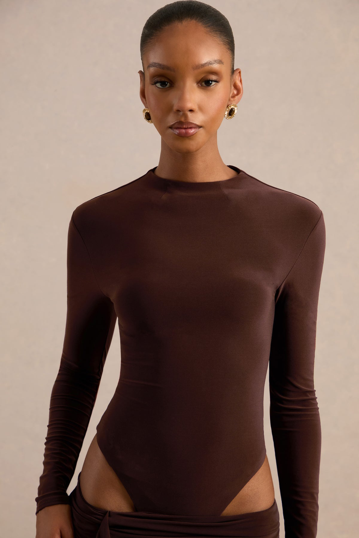 CL137816022 - Lorvia _ Brown High-Neck Bodysuit With Long-Sleeves6.jpg