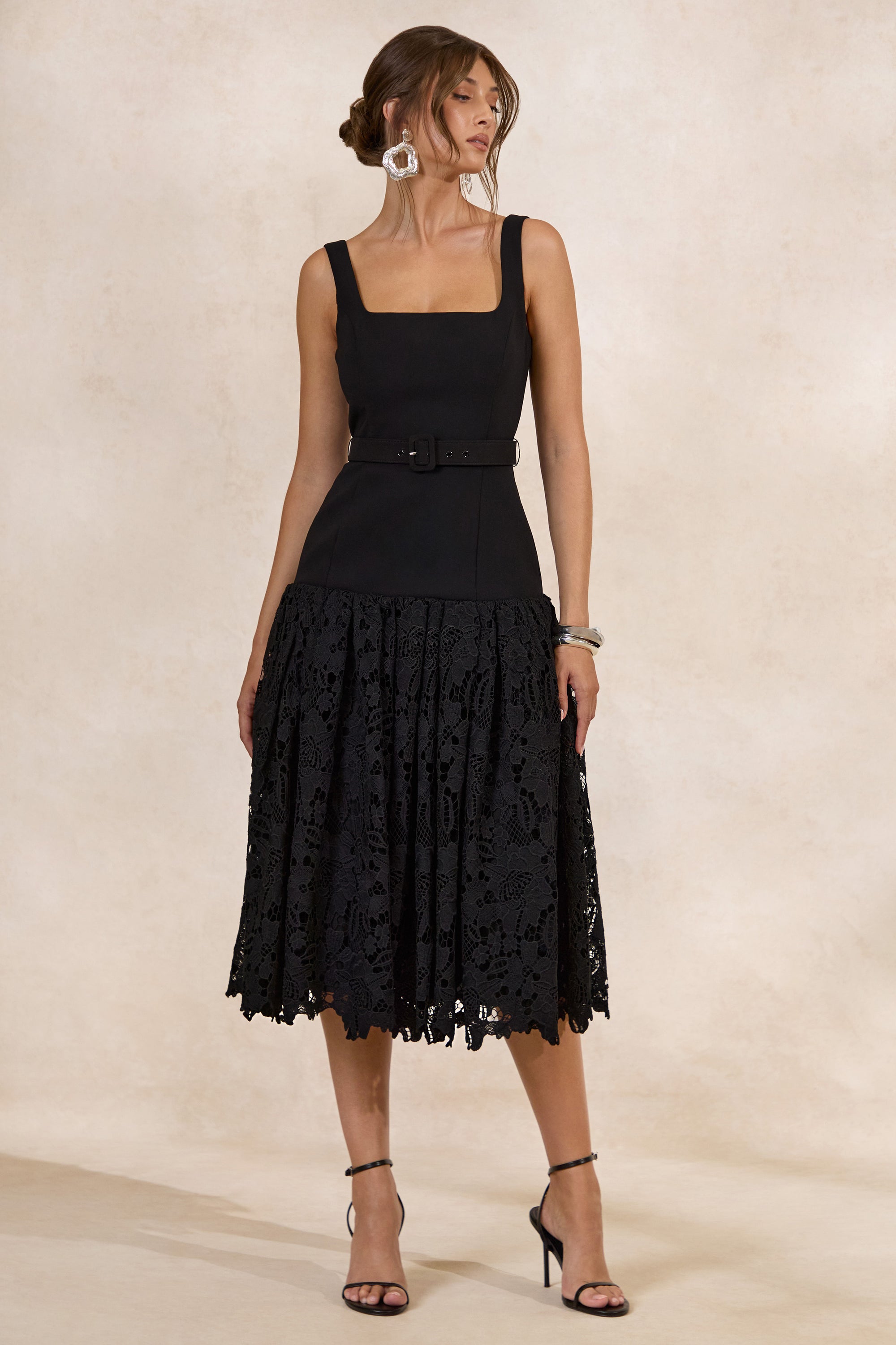 CL138094001 - Norrie _ Black Square-Neck Midi Dress With Voluminous Lace Skirt0.jpg