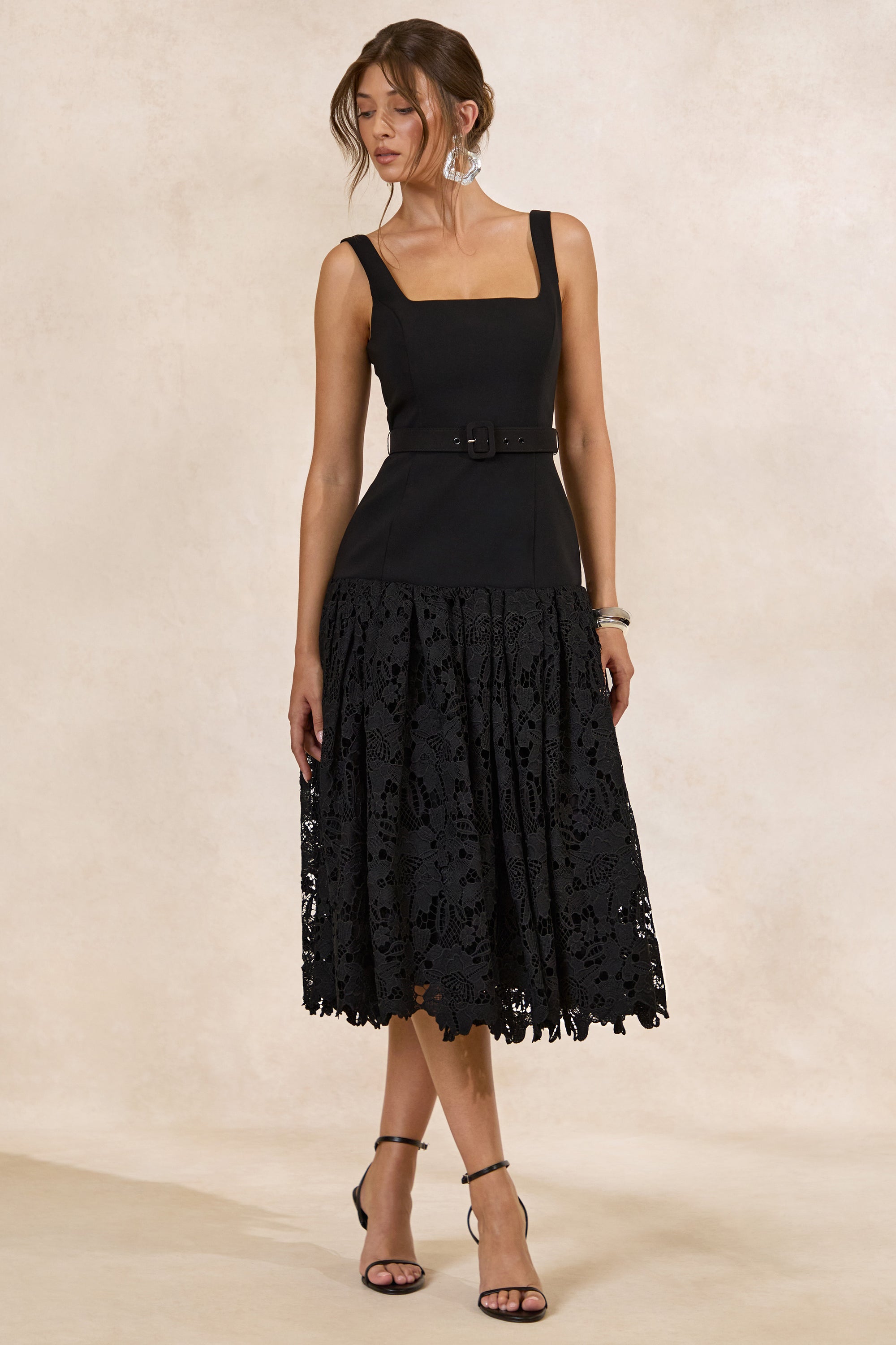 CL138094001 - Norrie _ Black Square-Neck Midi Dress With Voluminous Lace Skirt2.jpg