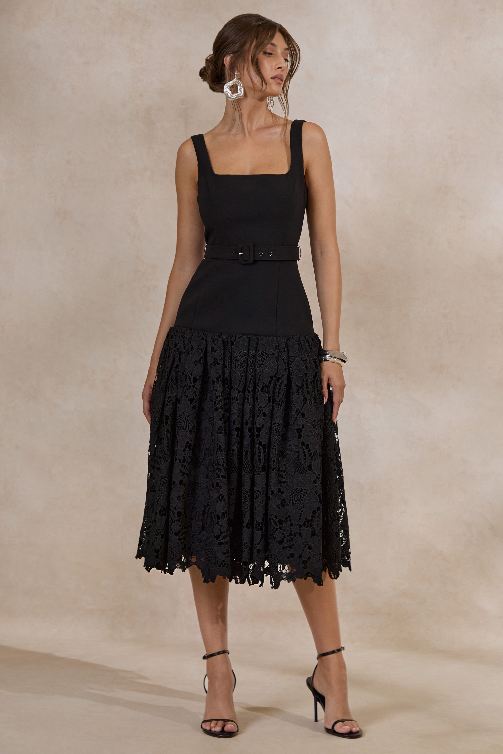 ECM_HR_CL138094001 - Norrie _ Black Square-Neck Midi Dress With Voluminous Lace Skirt0.jpg