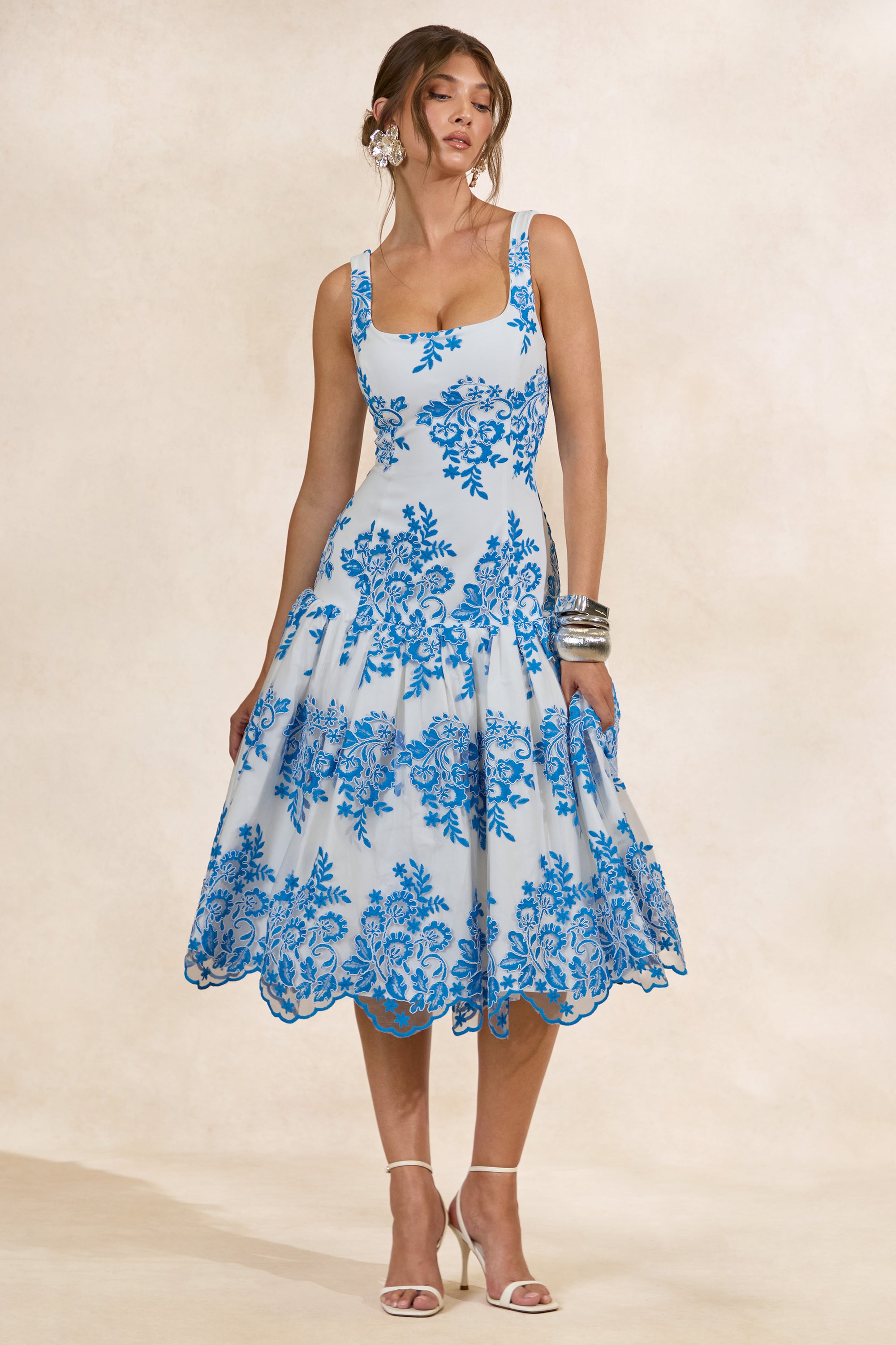 CL138095016 - Mayra _ Blue Lace Square-Neck Midi Dress With Voluminous Skirt1.jpg