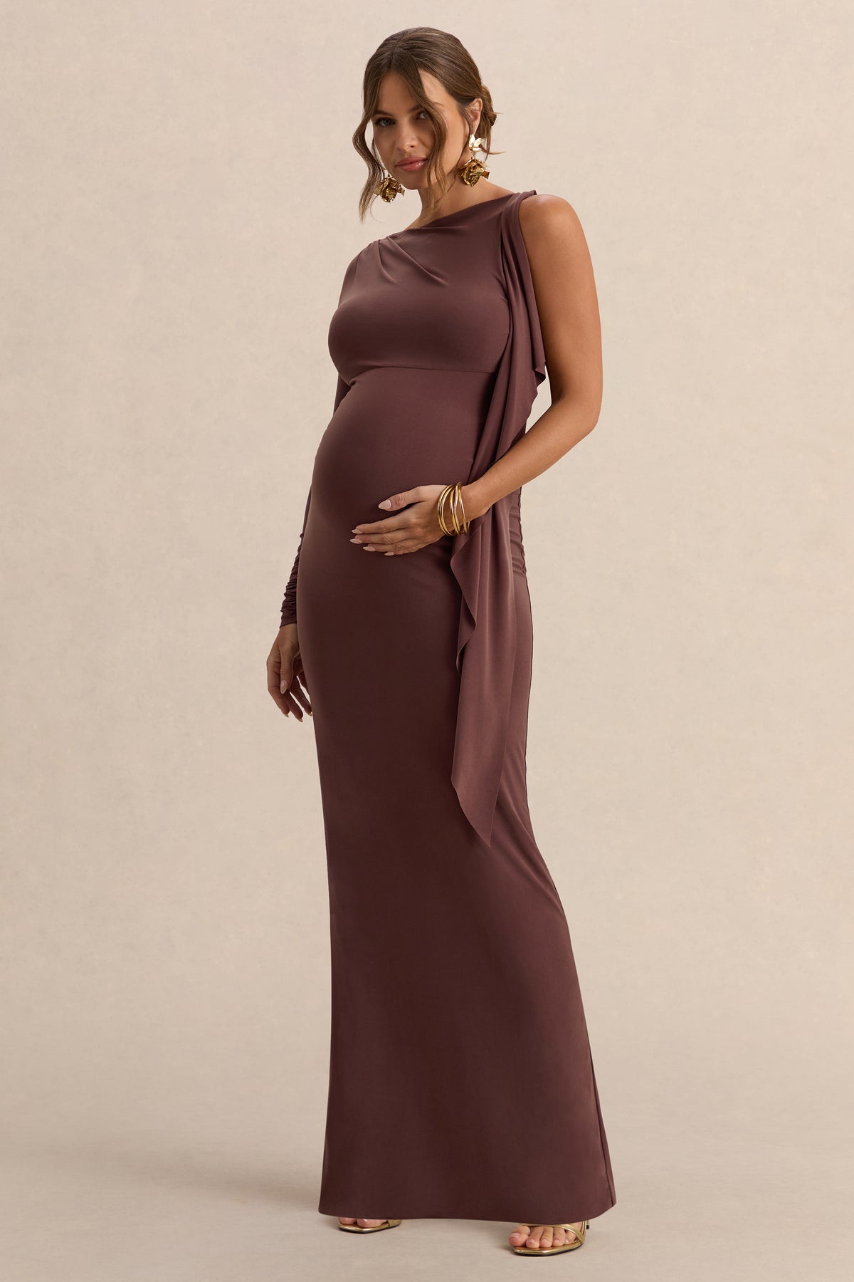 ECM_HR_CL138246022 - Emanuela Dark Brown Boat-Neck Maternity Maxi Dress With Sash Detail 2.jpg