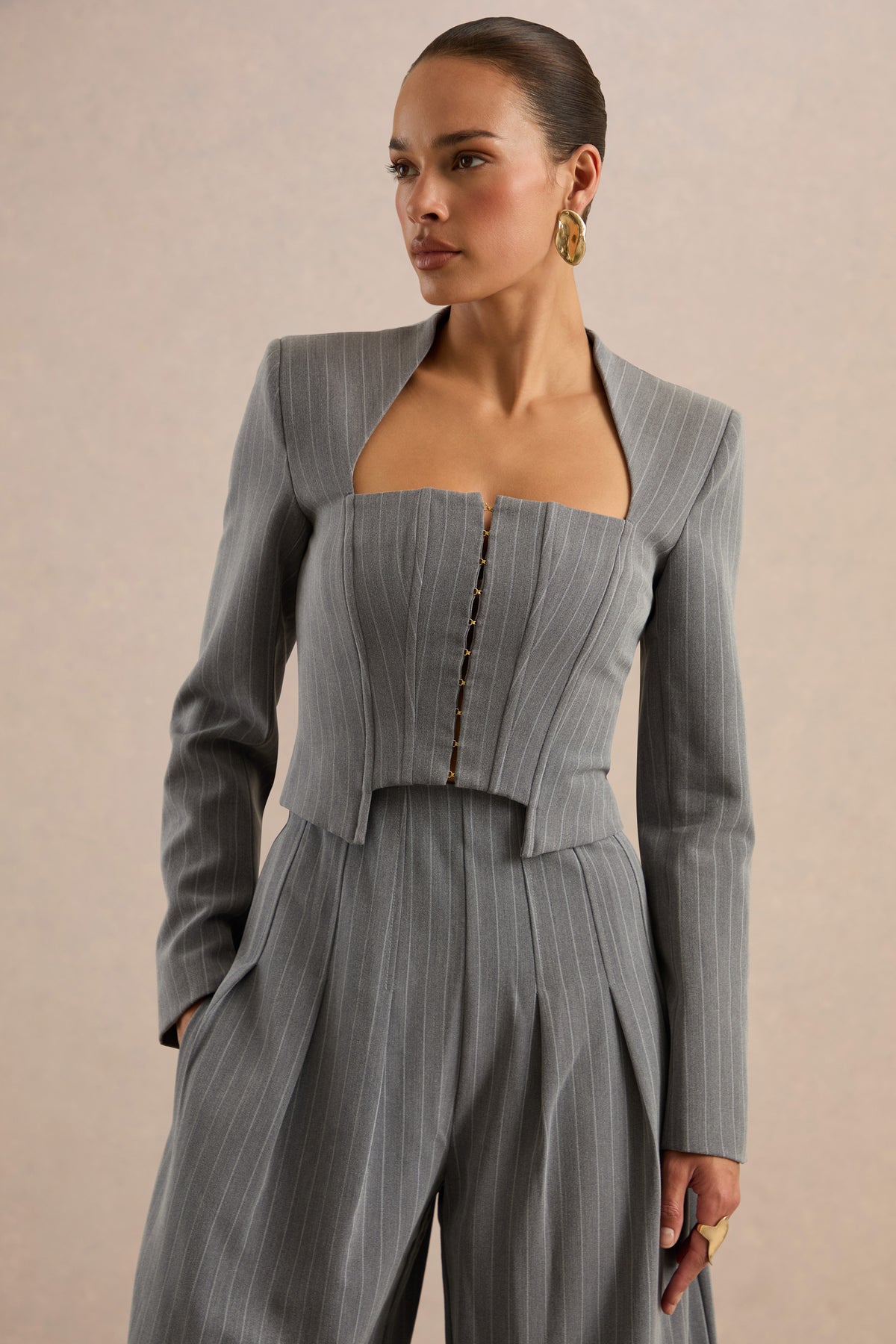 CL138277042 - Genara Grey Pinstripe Square Neck Tailored Top6.jpg