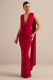 ECM_HR_CL138433100 - Aralyn | Red Plunge Cowl-Neck Maxi Dress With Sash Detail 1.jpg