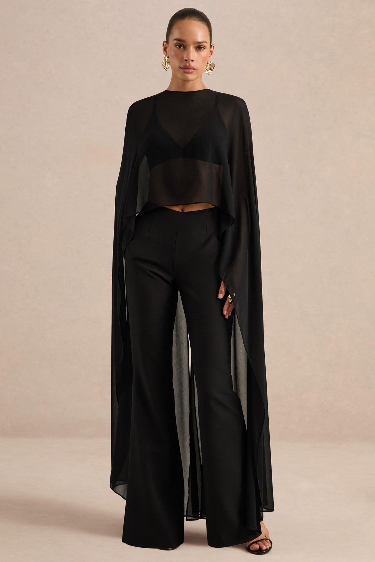 ECM_HR_CL138701001 - Yanina Black Chiffon Wide-Neck Cape Top0.jpg