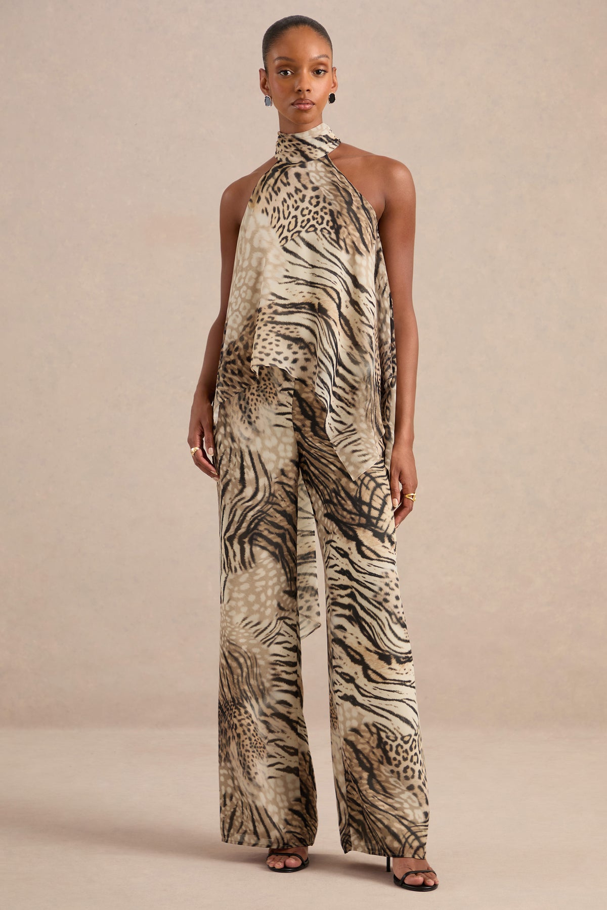CL138703021 - Yarae Brown Animal Print Chiffon Trousers1.jpg