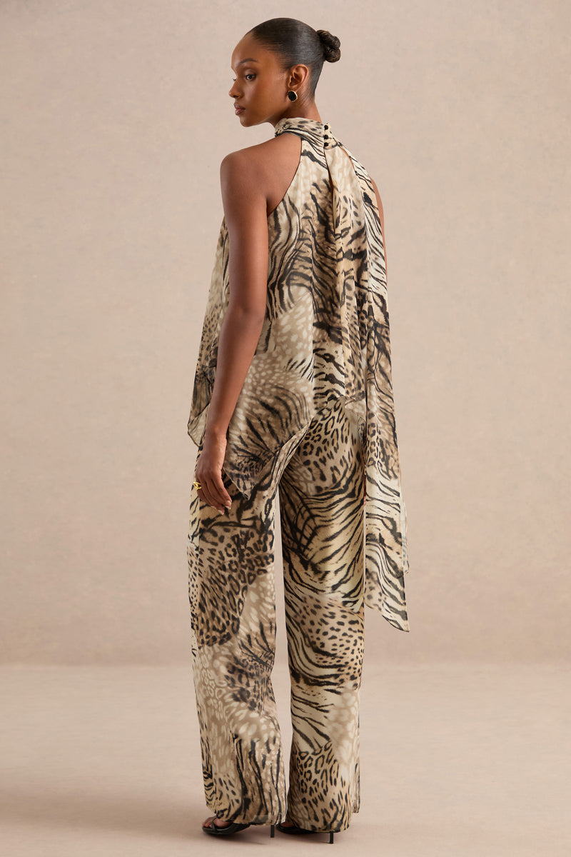 CL138703021 - Yarae Brown Animal Print Chiffon Trousers9.jpg