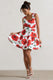 Alia | Minikleid mit Mohnblumen-Print, Rundhalsausschnitt und Stufensaum