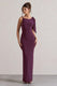 Kacey | Pflaumenfarbenes Maxikleid mit gedrehtem Knoten
