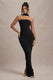 Nobu | Schwarzes Bandeau-Maxikleid mit Halterneck-Kragen