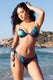 Sweep | Blau bedruckte Bikini-Hose mit Perlenverzierung