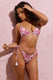 Sweep | Rosa Porzellan-Print Bikiniunterteil mit Perlenkordel