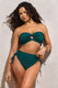 Wave | Flaschengrüne geraffte High-Waist-Bikinihose