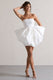 Bladen | Cremefarbenes Bandeau-Minikleid mit abnehmbarem Schleifenrock