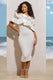 When In Rome | Weißes asymmetrisches Midikleid mit Rüschen