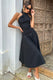 Saint-Malo | Schwarzes Midikleid mit Halterneck