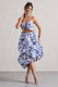 Make Waves | Midirock mit floralem Print und voluminösem High-Low-Saum