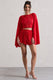 Aflame | Rote Plissee Shorts mit Bindeband an der Taille