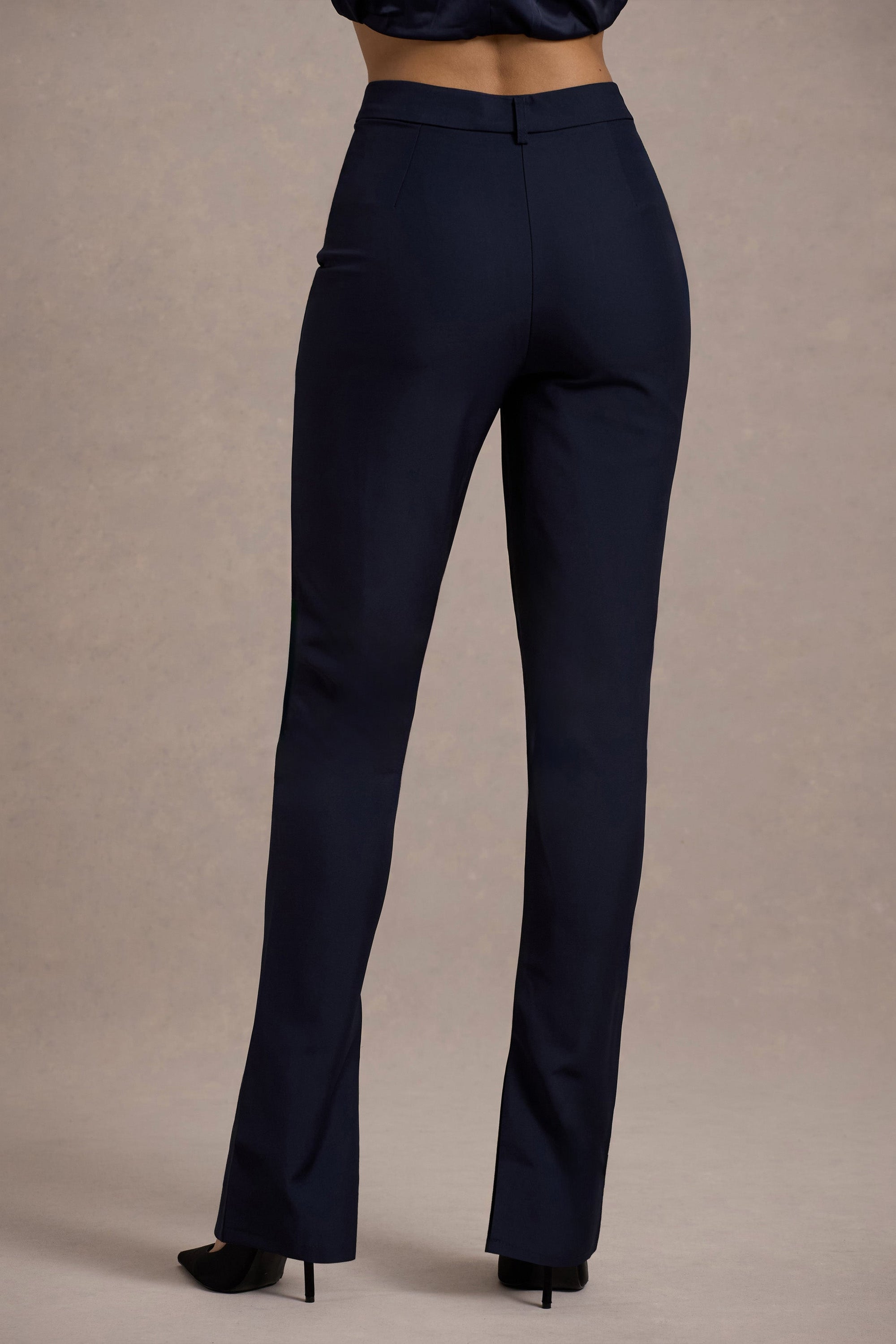 Wonder Woman | Marineblaue High-Waist-Hose mit Schlitz am Saum