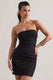 Indie | Schwarzes Bodycon-Bandeau-Minikleid mit Cut-Outs