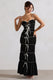 Summer Breeze | Schwarzes Maxikleid mit Trägern und gerafftem Stufenrock