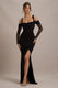 Milana | Schwarzes Bodycon-Midikleid mit transparenten Ärmeln