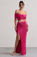 Calida | Rosa Plissee Maxirock mit Knotendetail und Schlitz
