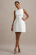 Cheri | Weißes, ärmelloses, tailliertes Minikleid