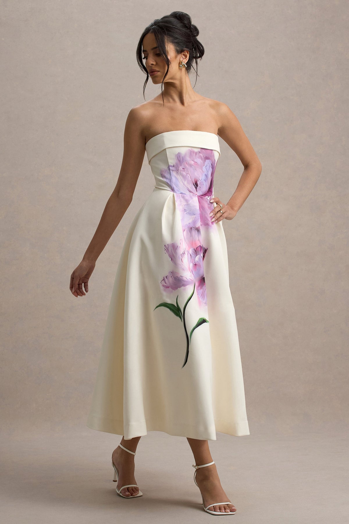 Annalise | Peony Blumenmuster Bandeau Skater Midikleid