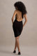 Vivia | Schwarzes Minikleid mit tiefem V-Ausschnitt und Raffung