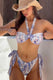 Tiki | Bandeau-Bikinioberteil mit Wisteria-Print und Bindung