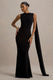 Mia | Schwarzes Maxikleid mit Bindegürtel