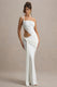 Giovanna | Weißes asymmetrisches Maxikleid mit Wickelrock