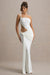 Giovanna | Weißes asymmetrisches Maxikleid mit Wickelrock
