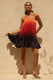 Tropical | Orangefarbenes Ombré-Satin-Minikleid mit Rüschen-Saum