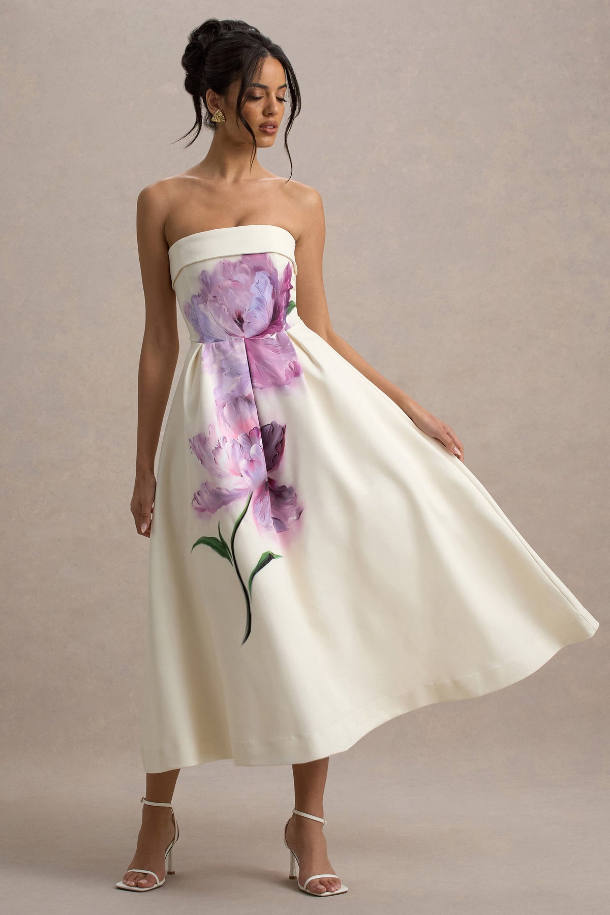 Annalise | Peony Blumenmuster Bandeau Skater Midikleid