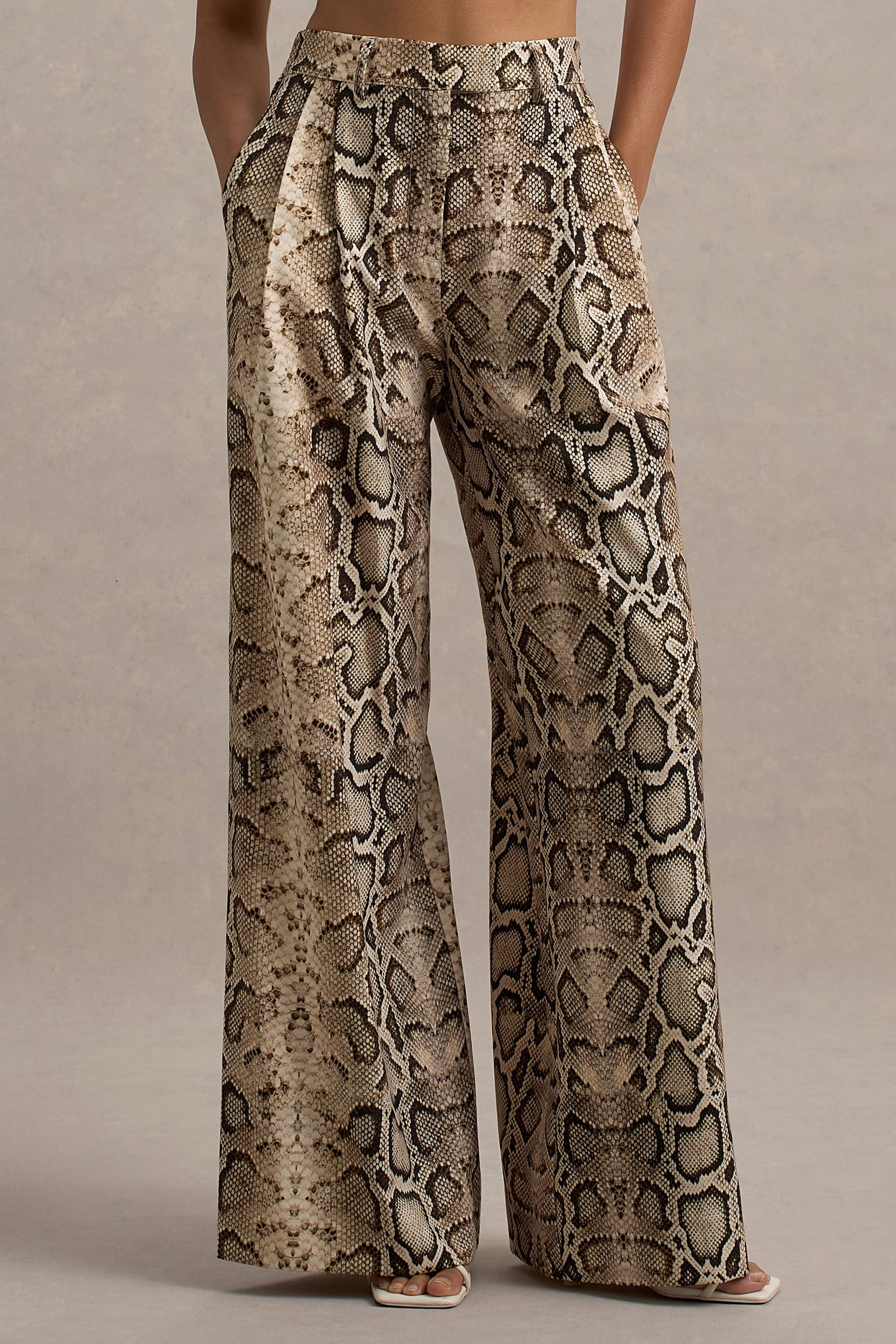 Shaniya | Hose mit weitem Bein und Schlangenprint