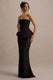 Ohio | Schwarzes schulterfreies Korsett-Maxikleid